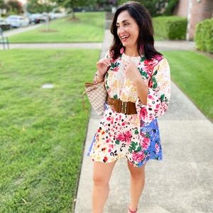 Mixed Fabric Tunic Dress